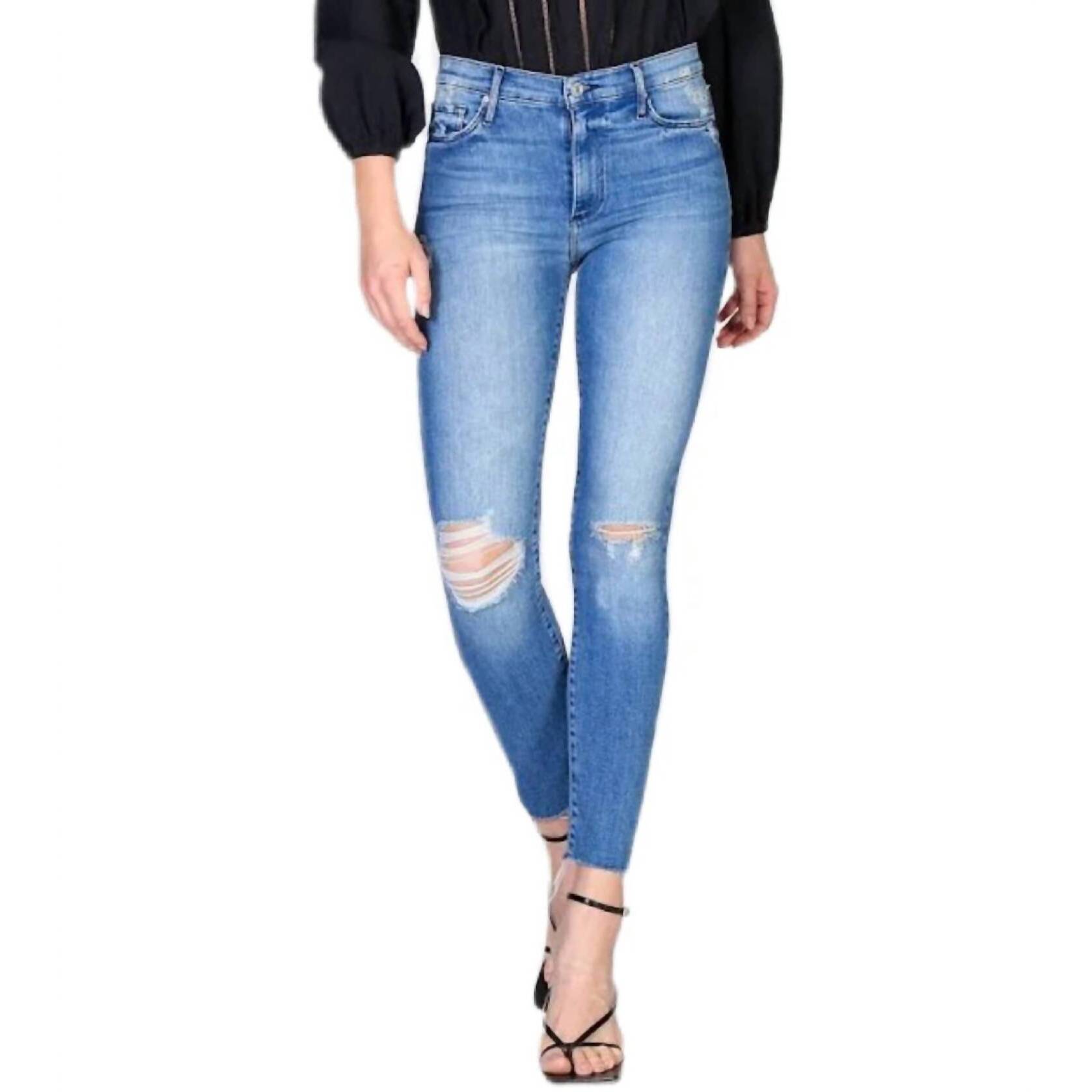 New Black Orchid Carmen High Rise Ankle Fray Skinny Jeans In Roll The Dice